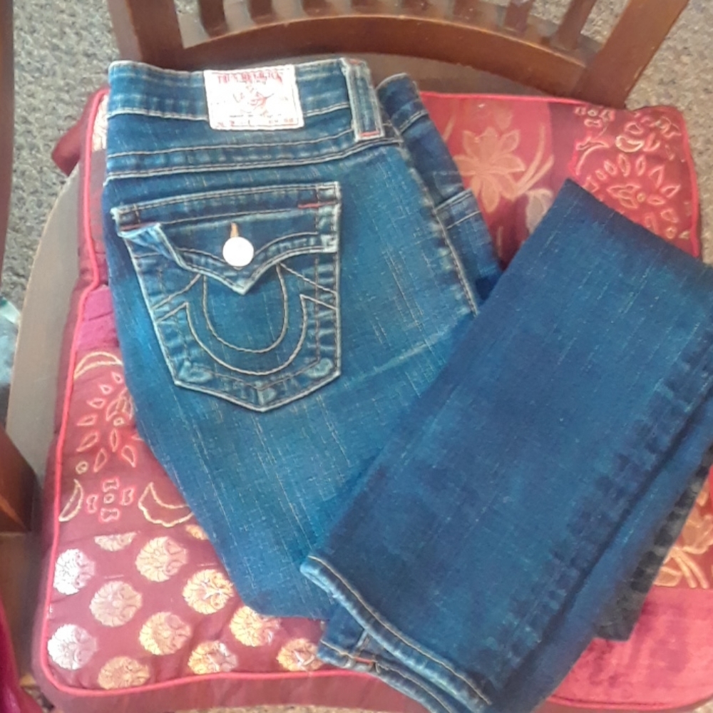 True Religion "JULIE" straight leg jeans.